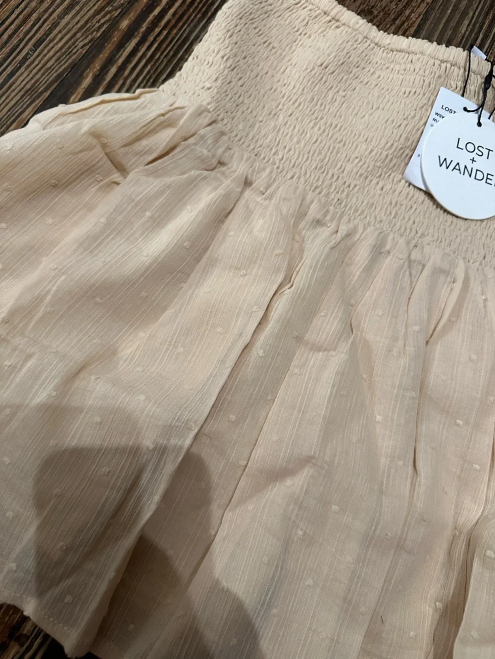 Lost + Wander Blush Tiered Dot Mini Skirt
